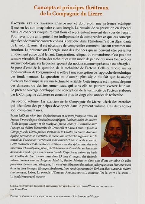 Concepts et principes théâtraux de la Compagnie du Lierre